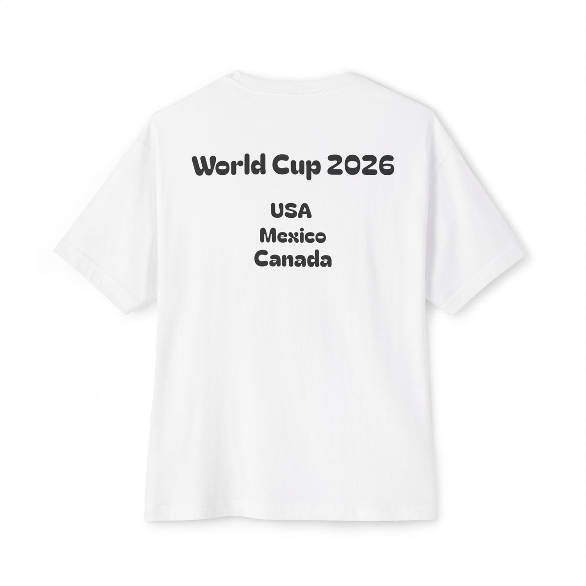 World Cup 2026 Tee — Los Angeles Soccer Ball with Flags (USA Mexico Canada)