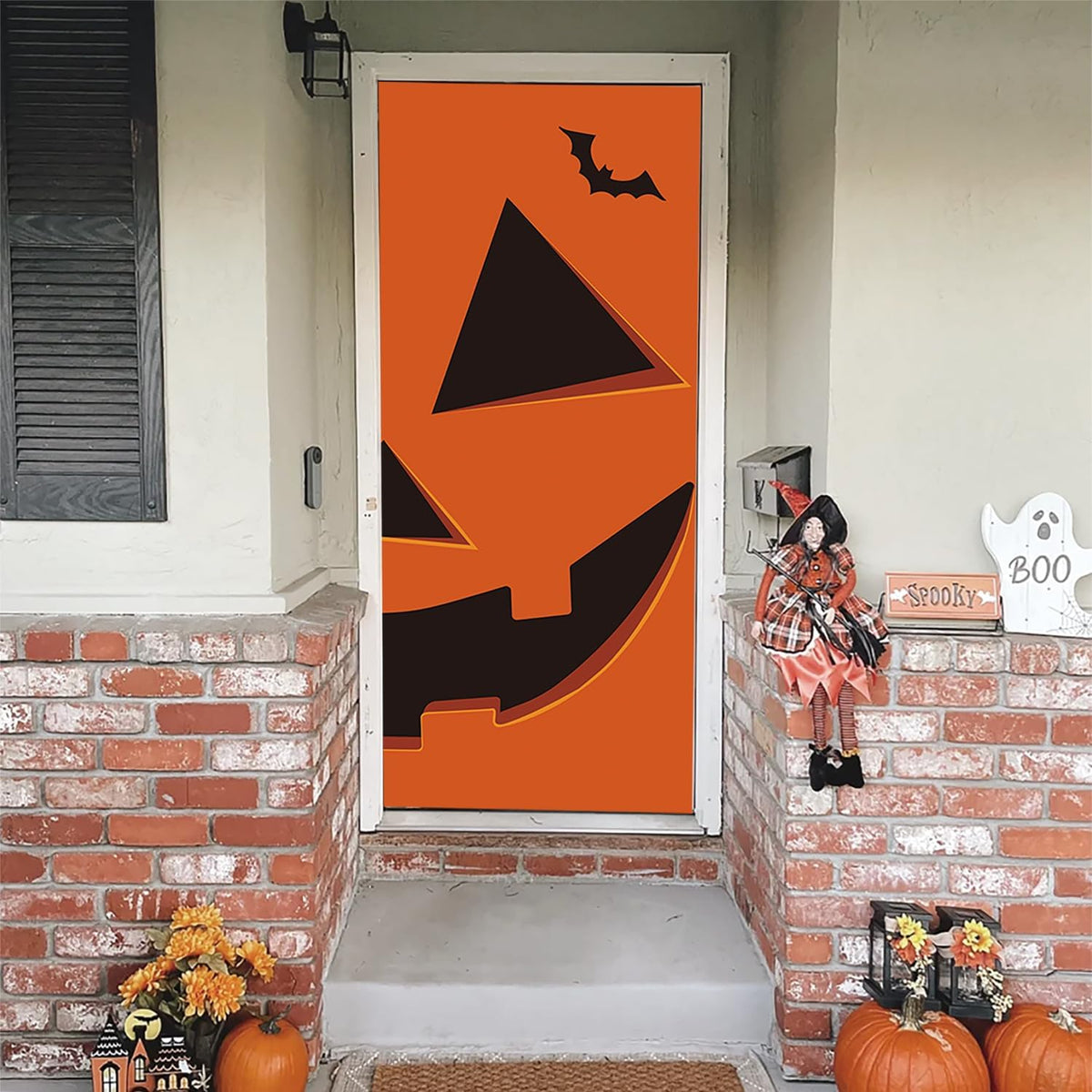 Halloween Pumpkin Door Cover