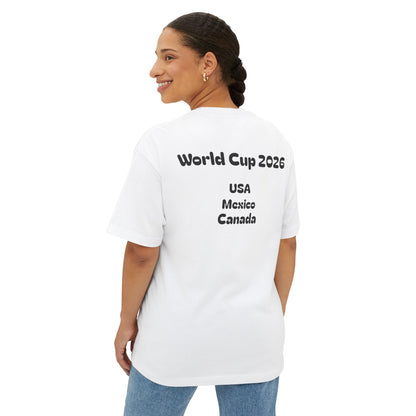 World Cup 2026 Tee — Los Angeles Soccer Ball with Flags (USA Mexico Canada)