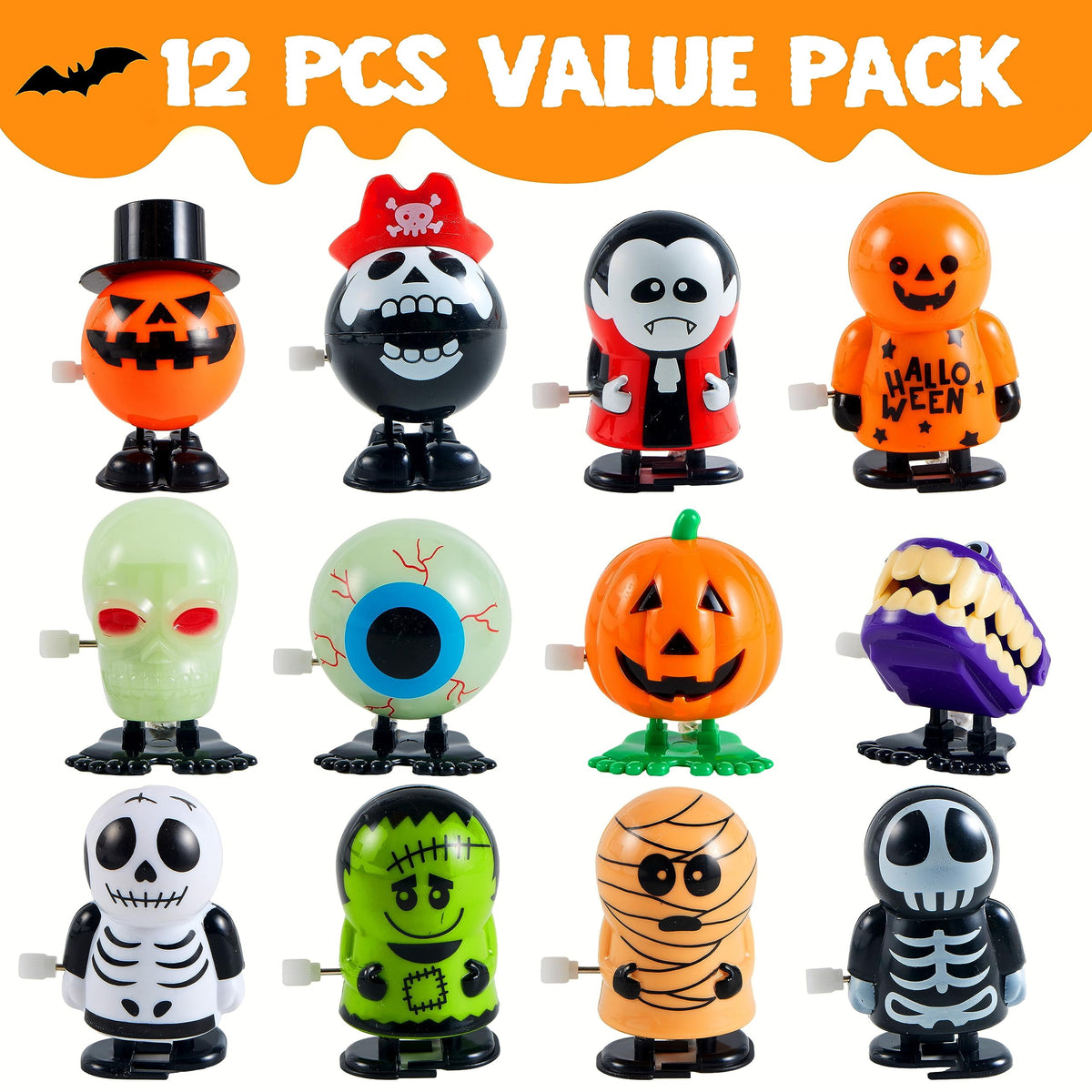 Joyfy Halloween Wind-Up Toys (12Pc)