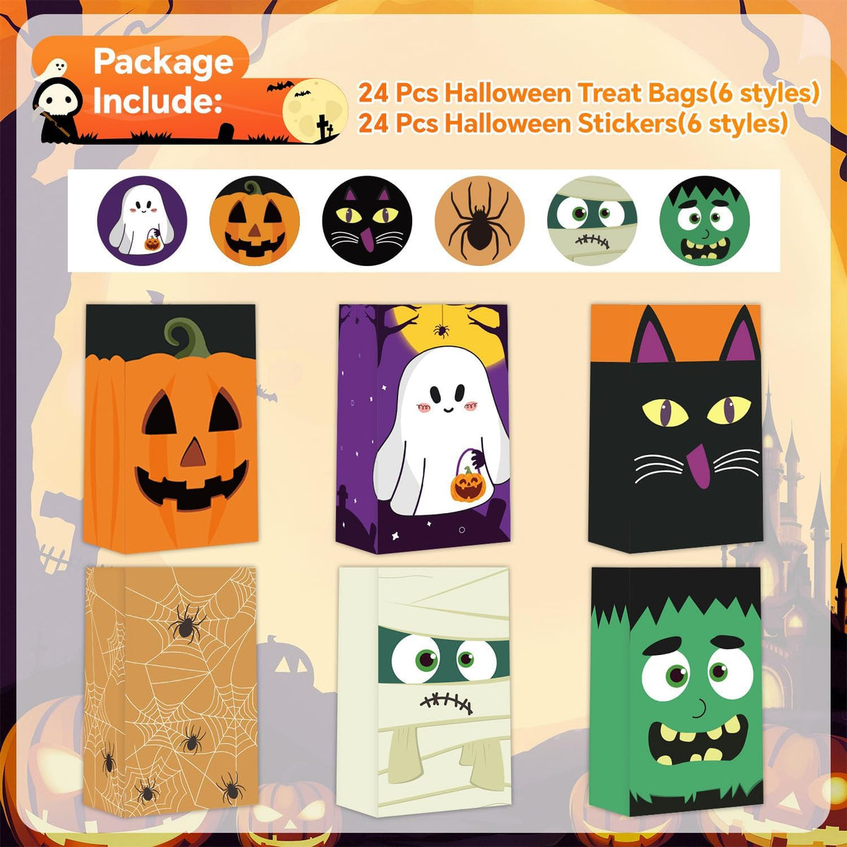 Halloween Treat Bags (24 PCS)