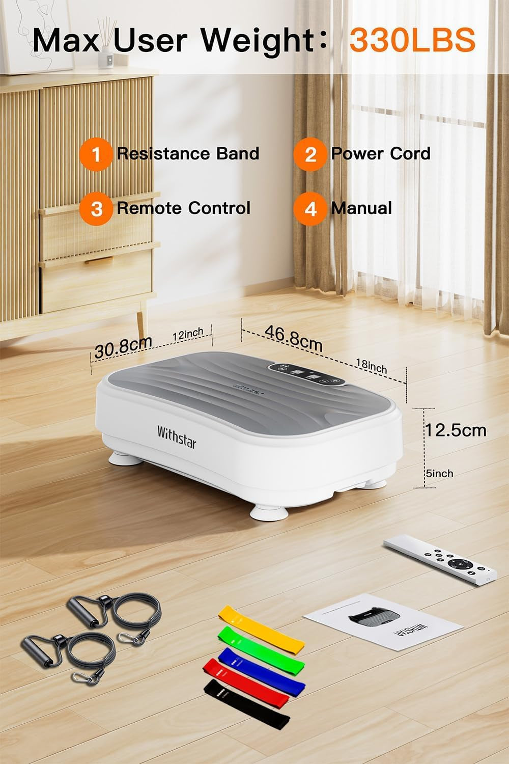 Power Waver Vibration Plate - Whole Body Vibration Platform, 330Lbs Capacity, Lymphatic Drainage & Weight Loss Support