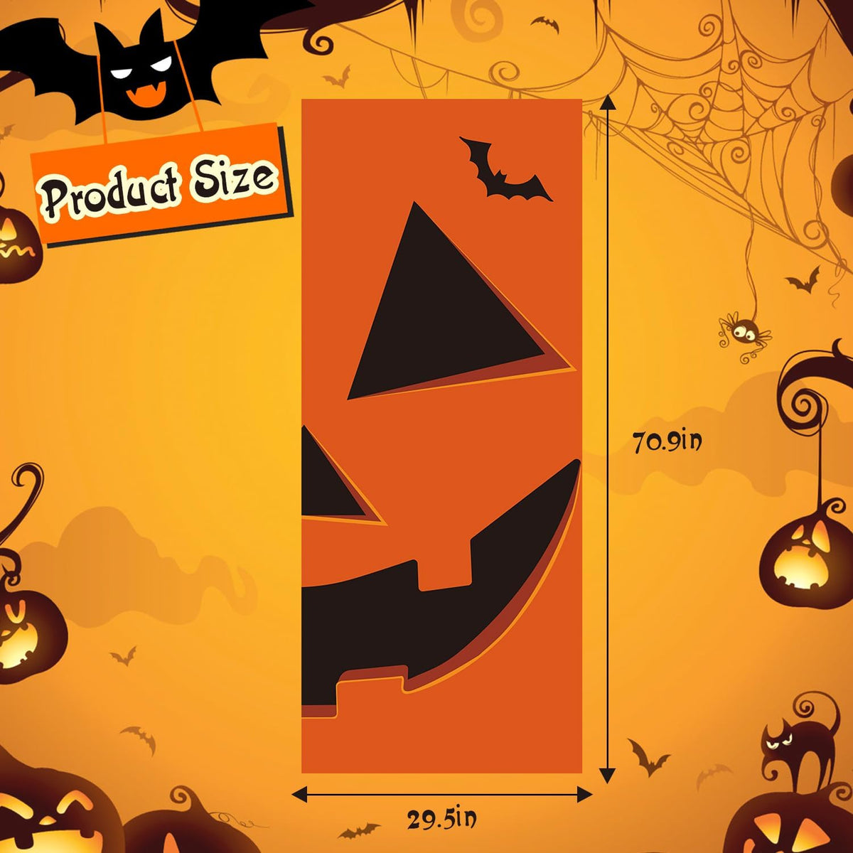 Halloween Pumpkin Door Cover