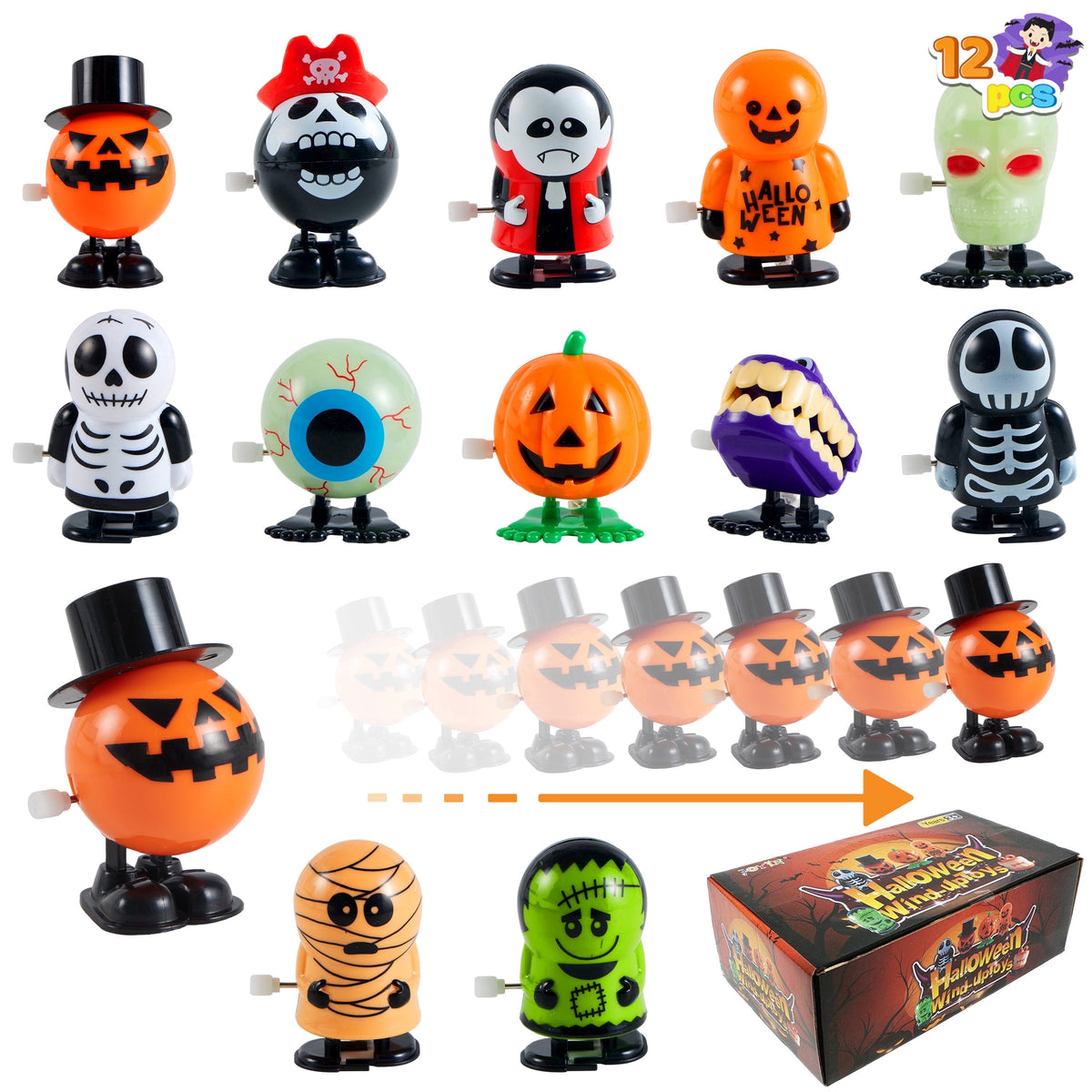 Joyfy Halloween Wind-Up Toys (12Pc)