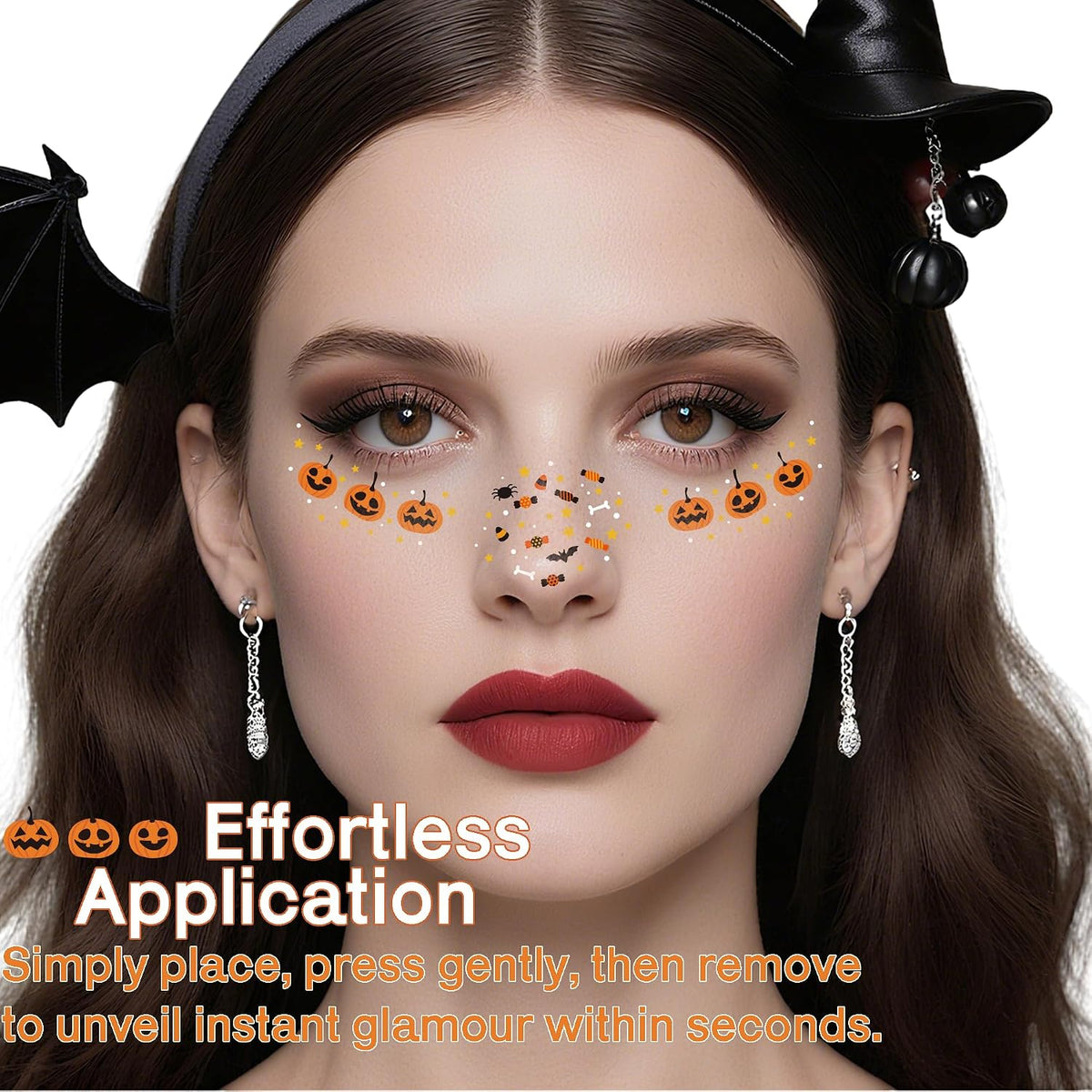 Bat & Freckle Face Tattoos (9-Pack)