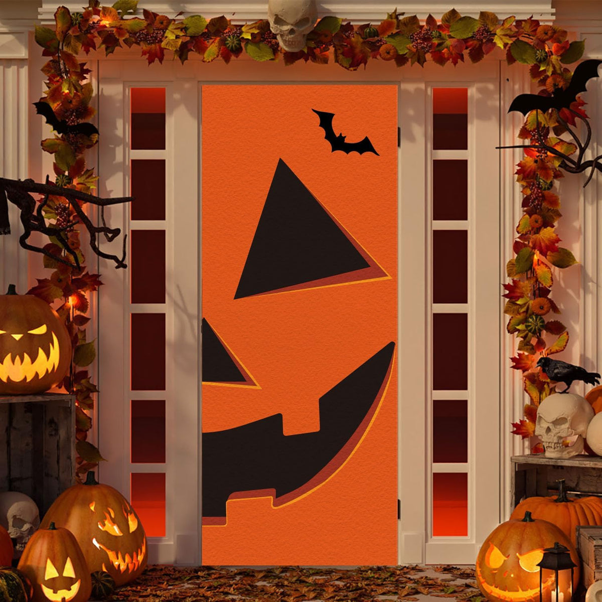 Halloween Pumpkin Door Cover