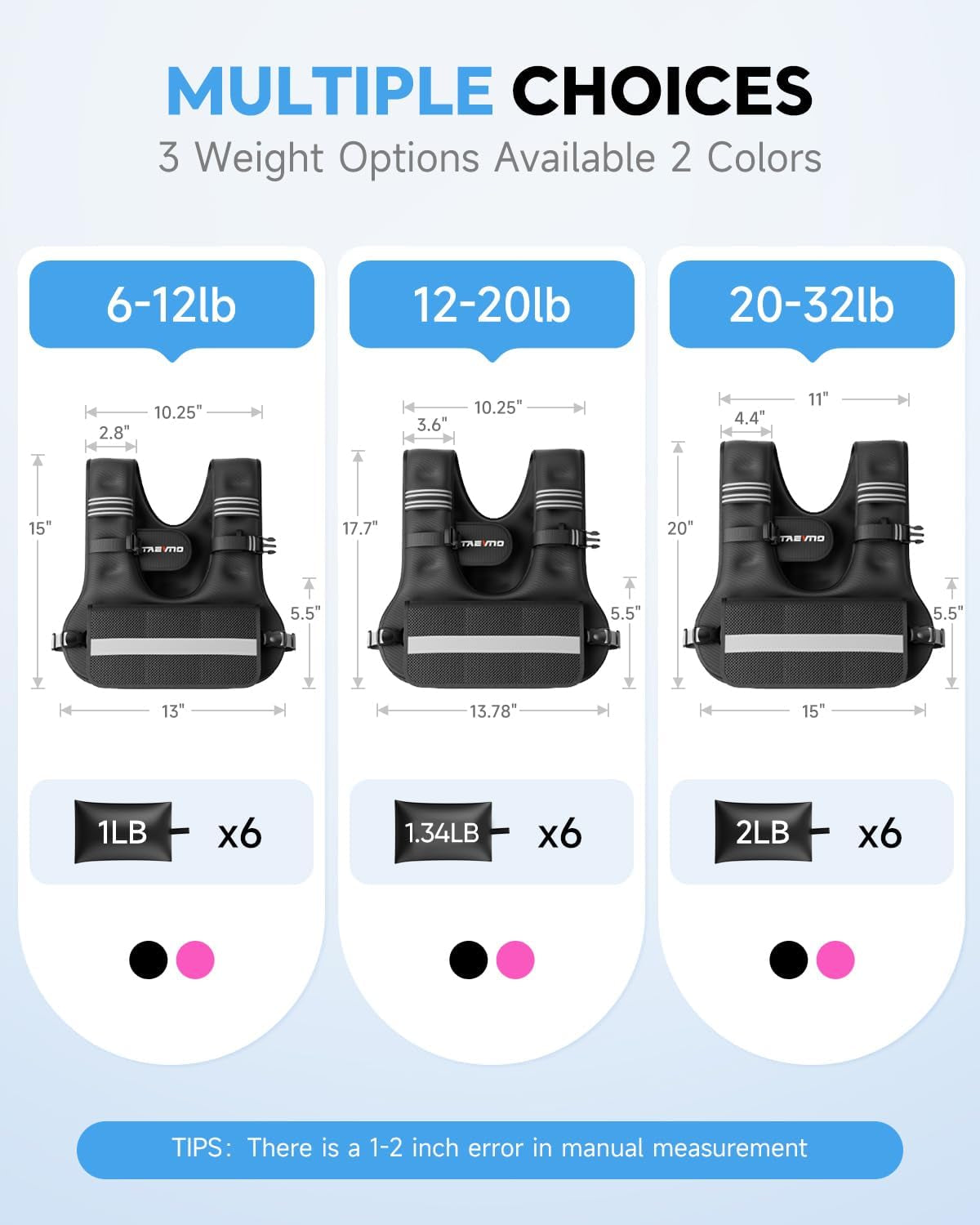 Adjustable Weighted Vest - Comfort Fit, 6-32Lb Removable Weights, Reflective Strips & Mesh Pocket
