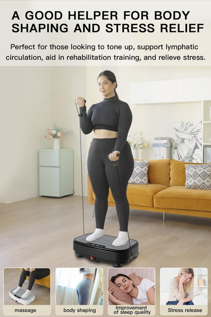 Power Waver Vibration Plate - Whole Body Vibration Platform, 330Lbs Capacity, Lymphatic Drainage & Weight Loss Support