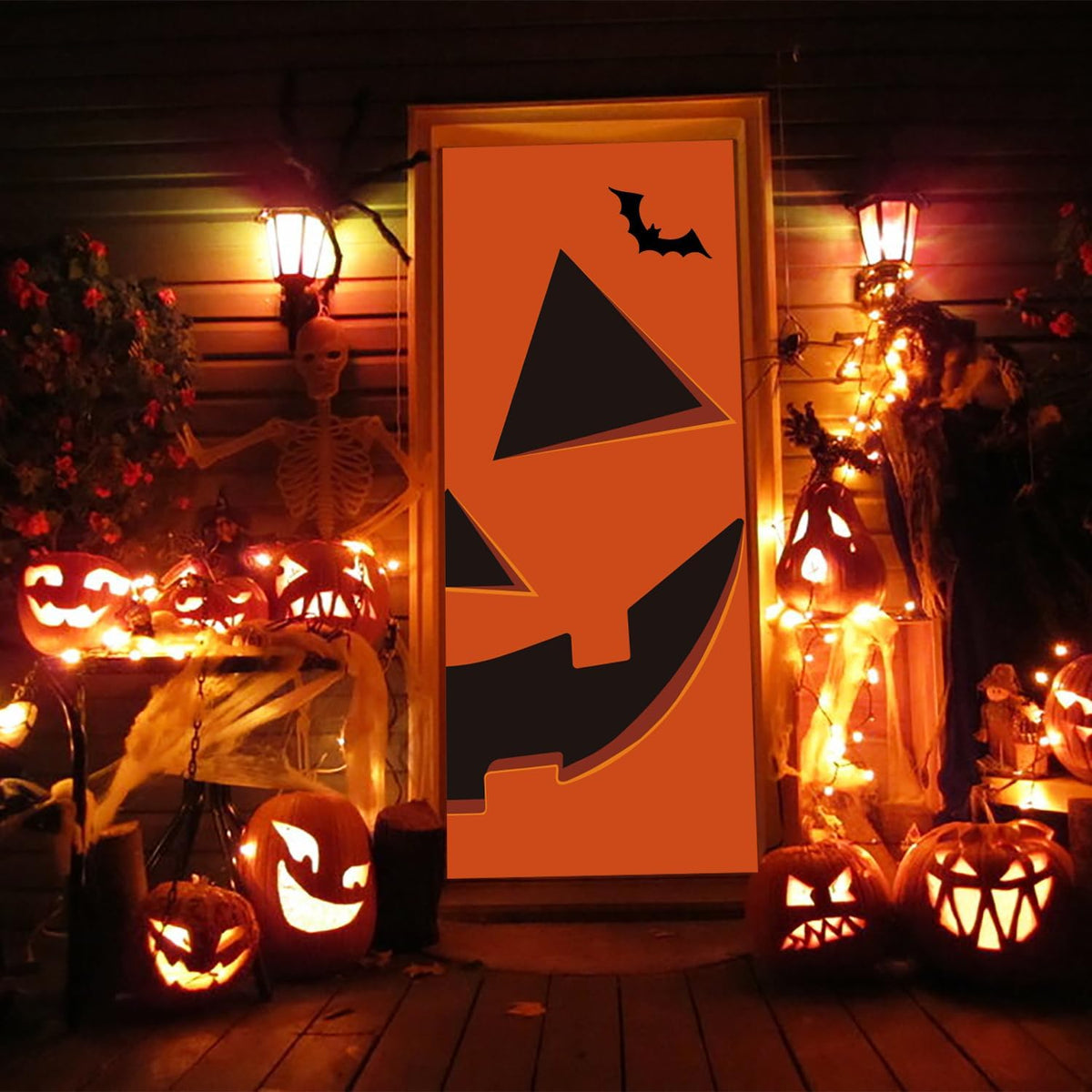 Halloween Pumpkin Door Cover