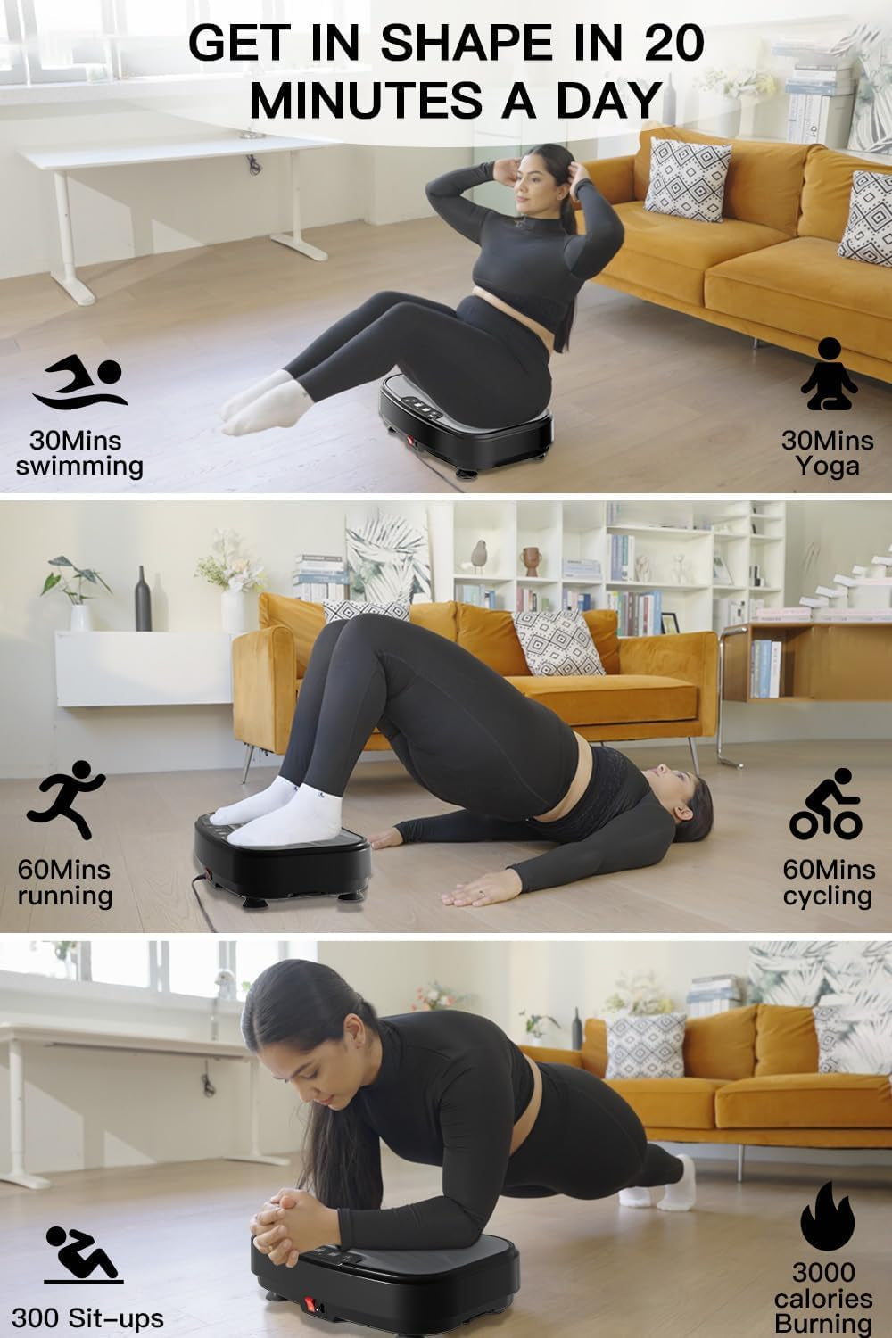 Power Waver Vibration Plate - Whole Body Vibration Platform, 330Lbs Capacity, Lymphatic Drainage & Weight Loss Support