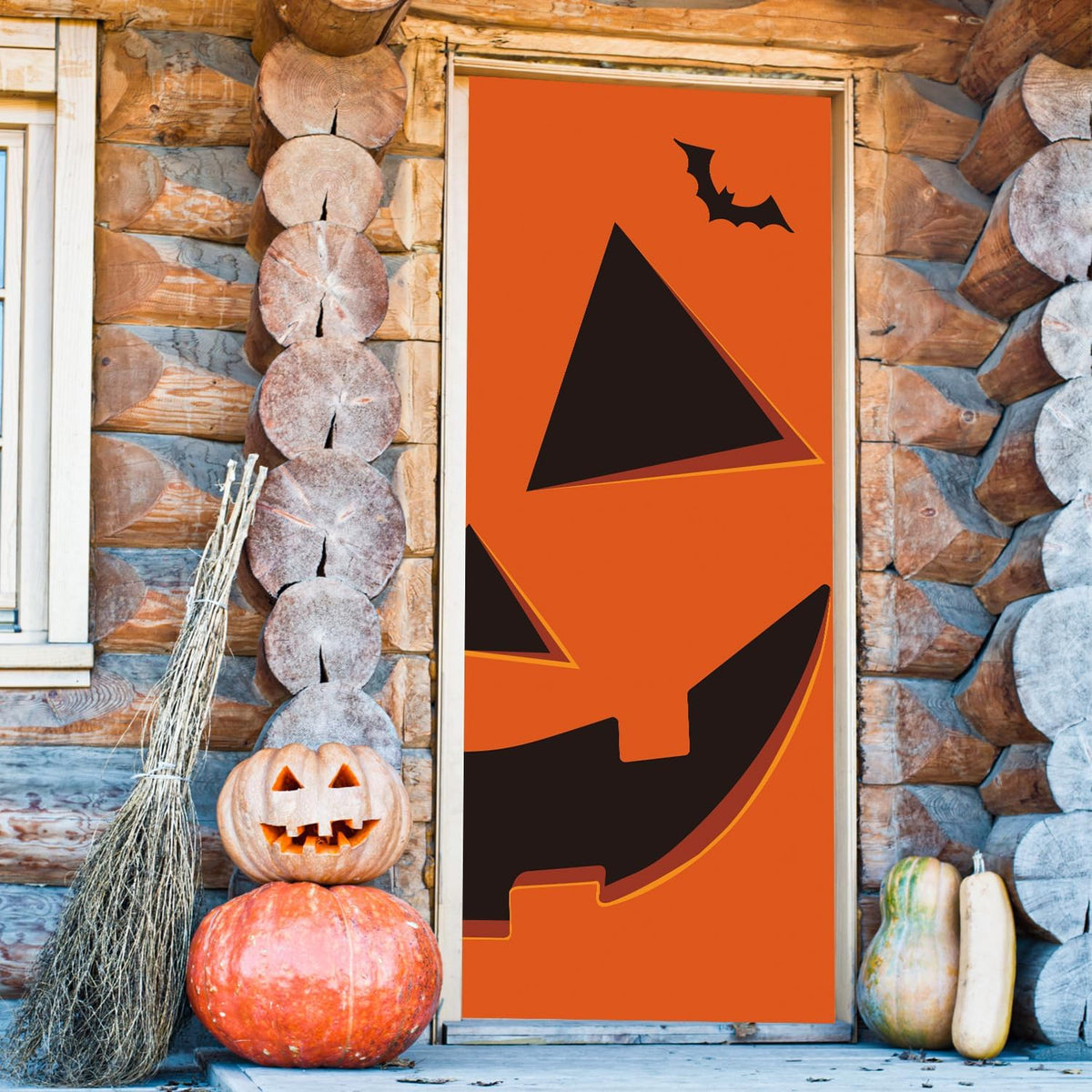 Halloween Pumpkin Door Cover